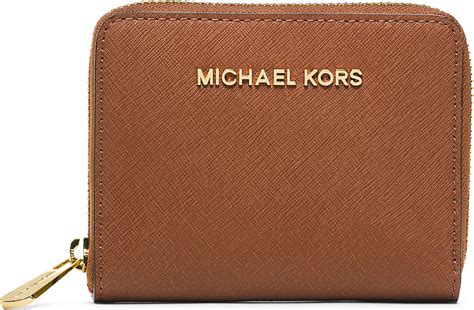 michael kors saffiano small brown wallet